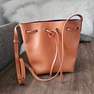 Mansur Gavriel Mini Mini Bucket Bag Tan & Royal Blue